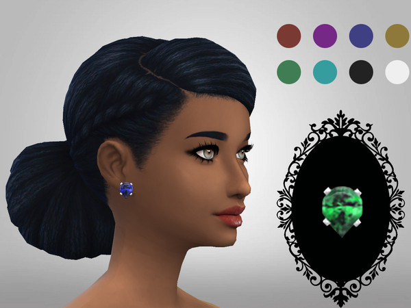 Sims 4 — Pear Shaped Earrings 08.27 by ErinAOK — Pear Shaped Gemstone Earrings 8 Swatches