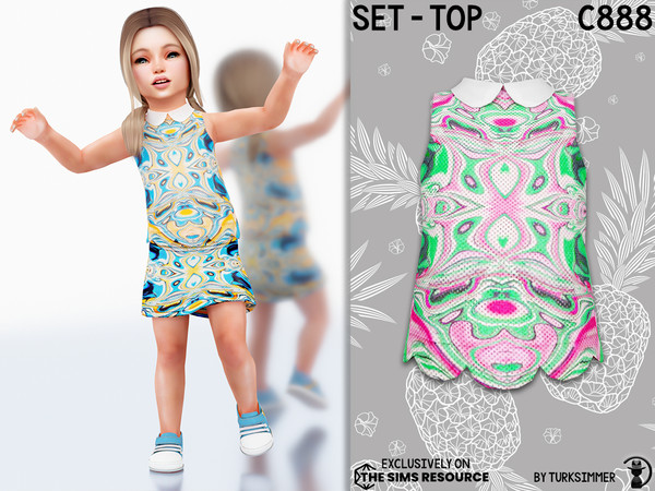 Sims 4 — Set-Top C888 by Daph's — 6 Swatches Compatible with HQ mod Works with all of skins Custom Thumbnail All Lods All