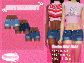 Sims 4 — [Patreon] Y2k Mini Denim Skirt by B0T0XBRAT — Hi bunnies! here's a classic mini denim skirt inspired by the