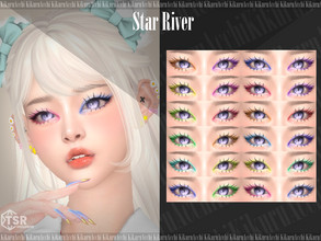 Sims 4 — Star River Eyeshadow by Kikuruacchi — - It is suitable for Female and Male. ( Teen to Elder ) - 12 swatches - HQ