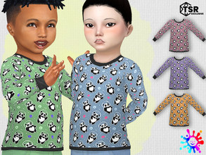 Sims 4 — Toddler Space Panda Sweatshirt by Pelineldis — Five cute sweatshirts with space panda print.