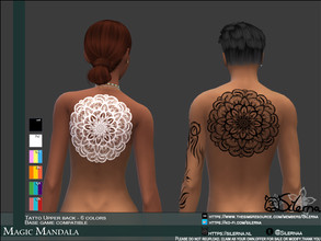Sims 4 — Magic Mandala by Silerna — Hand painted mandala by me. - Base game compatible - Tattoo - upper back - All
