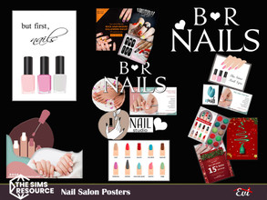 Sims 4 — Nail salon posters by evi — Posters for decorating nail salon and spa