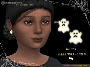 Sims 4 — Halloween 2022- Ghost Earrings Child by Glitterberryfly — A child version of the spooky ghost earrings