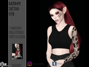 Sims 4 — Random Tattoo V78 by Reevaly — 1 Swatches. Teen to Elder. Male and Female. Works with all Skins and Overlays.