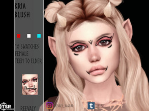 Sims 4 — Kria Blush by Reevaly — 10 Swatches. Teen to Elder. Female. Base Game compatible. Please do not reupload.