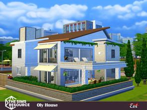 Sims 4 — Oly House_TSR only CC by evi — A two bedroom family house. First floor , Living room,kitchen,dining room,a