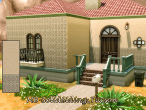 Sims 4 — MB-SolidSiding_Tucson by matomibotaki — MB-SolidSiding_Tucson Color plastered wall with decorative tiles in the