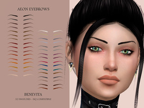 Sims 4 — Aeon Eyebrows [HQ] by Benevita — Aeon Eyebrows HQ Mod Compatible 32 Swatches I hope you like!