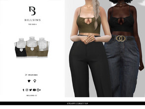 Sims 4 — Strappy Corset Top by Bill_Sims — This top features thin straps and a corset design! - Female, Teen-Elder -