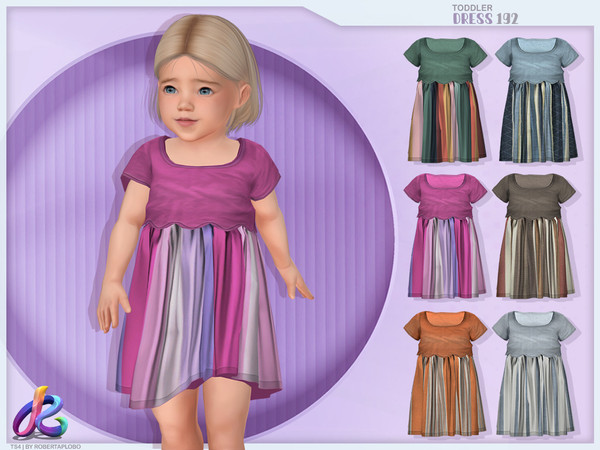 Sims 4 — Toddler Dress 192 by RobertaPLobo — :: Toddler Dress 192 - TS4 :: 6 swatches :: Custom thumbnail :: Base game