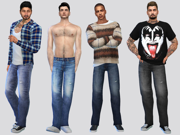 Sims 4 — Gabbie Denim Jeans by McLayneSims — TSR EXCLUSIVE Standalone item 7 Swatches MESH by Me NO RECOLORING Please