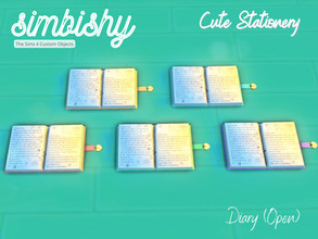 Sims 4 — Cute Stationery Set - Diary (Open) by simbishy — A cute diary accidentally left open!