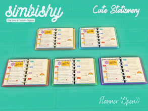 Sims 4 — Cute Stationery Set - Planner (Open) by simbishy — A cute open planner.