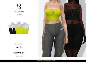Sims 4 — Stretch Woven Cut Out Top by Bill_Sims — This top features a stretch woven material with a cut out design and