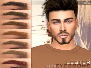Sims 4 — [Patreon] Lester Eyebrows N158 by MagicHand — Straight eyebrows in 13 colors - HQ Compatible. Preview - CAS