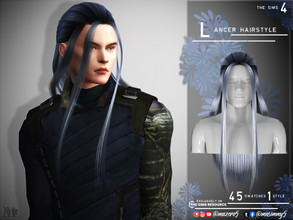 Sims 4 — Lancer Hairstyle by Mazero5 — A hair that was tie halfway with long bangs upfront A very long hair or belly