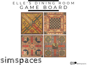 Sims 4 — Elle's Dining Room - game board by simspaces — Part of the Elle's Dining Room set: When game boards are art,