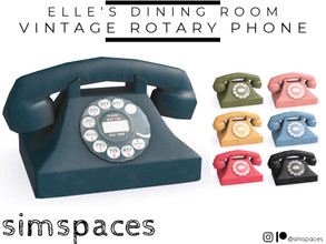 Sims 4 — Elle's Dining Room - vintage rotary phone by simspaces — Part of the Elle's Dining Room set: Ring ring! Who's