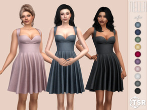 Sims 4 — Nella Dress by Sifix2 — A short sleeveless dress. Comes in 10 colors for teen, young adult and adult sims. Thank