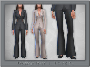 Sims 4 — Pseudonym Pants. by Pipco — Flared pants in 15 colors. Base Game Compatible New Mesh All Lods HQ Compatible