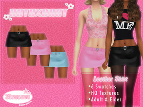 Sims 4 — [Patreon] Leather Skirt by B0T0XBRAT — Hi bunnies! This is the very last piece from the mcbling collection, this