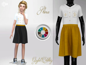 Sims 4 — Shina by Garfiel — - 14 colours - Everyday, party, formal - Base game compatible - HQ compatible