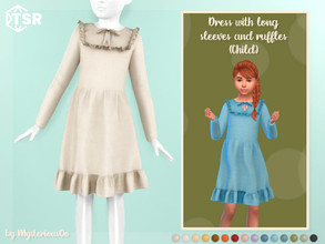 Sims 4 — Dress with long sleeves and ruffles Child by MysteriousOo — Dress with long sleeves and ruffles for kids in 15