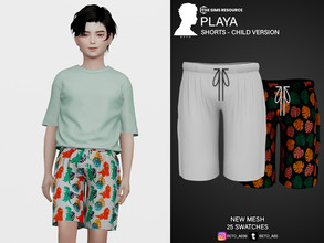 Sims 4 — Playa (Shorts - Children Version) by Beto_ae0 — Short for the beach, enjoy it - 25 colors - New Mesh - All Lods