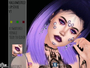 Sims 4 — Halloween22 Lipstick V1 by Reevaly — 8 Swatches. Teen to Elder. Female. Base Game compatible. Please do not