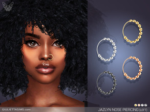 Sims 4 — Jazlyn Nose Ring (Left Nostril) by feyona — Jazlyn Nose Ring (Left Nostril) come in 4 colors of metal: yellow