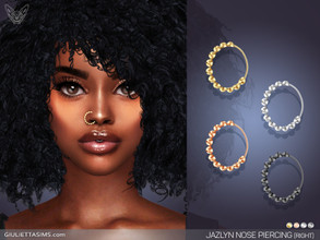 Sims 4 — Jazlyn Nose Ring (Right Nostril) by feyona — Jazlyn Nose Ring (Right Nostril) come in 4 colors of metal: yellow