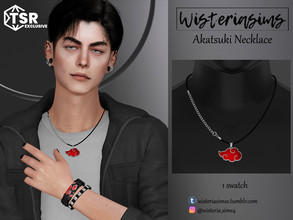 Sims 4 — Akatsuki Necklace by WisteriaSims — **FOR MEN **NEW MESH *TEEN TO ELDER - Necklace Category - 1 swatch - Base