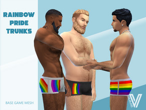 Sims 4 — Rainbow Pride Trunks by SimmieV — Get out of that closet and into these trunks. Show your Rainbow Pride