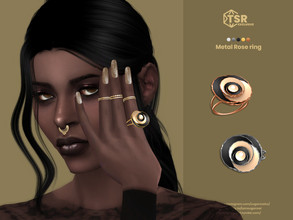 Sims 4 — Metal Rose ring by sugar_owl — Metal rose ring for female sims. HQ and Base game compatible. Category: Index