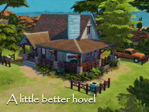 Sims 4 — A little better hovel | No CC by GenkaiHaretsu — medium forest house 20x20