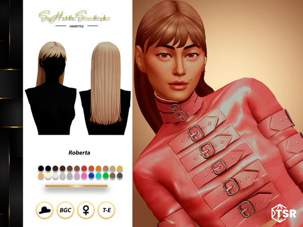 Sims 4 — Roberta Hairstyle by sehablasimlish — Hope you like it and enjoy it.