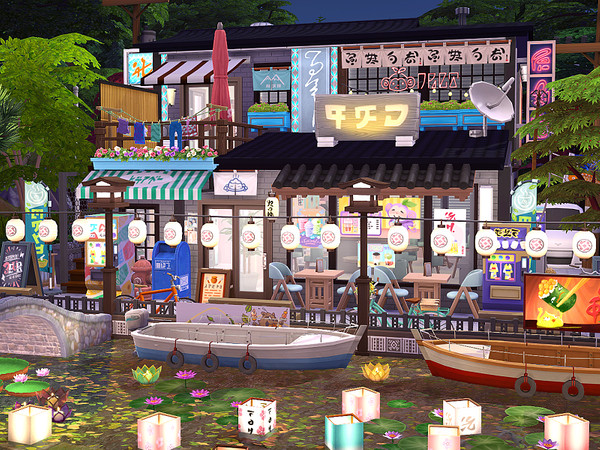 Sims 4 — Bubble Tea & Karaoke Bar - no CC by Flubs79 — here is an asia style karaoke & bubble tea bar for your