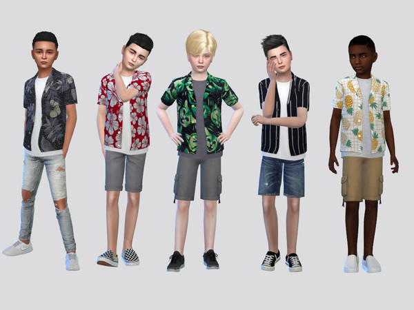 Sims 4 — Felix Shirt Boys by McLayneSims — TSR EXCLUSIVE Standalone item 8 Swatches MESH by Me NO RECOLORING Please don't