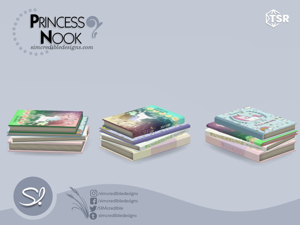 Sims 4 — Princess Nook Books 1 by SIMcredible! — by SIMcredibledesigns.com available exclusively at TSR 3 colors