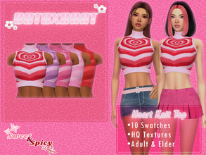 Sims 4 — [Patreon] Heart Knit Top by B0T0XBRAT — Hi bunnies! Here's a knitted tank top inspired by the heart pattern