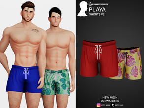 Sims 4 — Playa (Shorts V2) by Beto_ae0 — Short for the beach, enjoy it - 25 colors - New Mesh - All Lods - All maps 