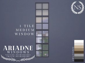 Sims 4 — Ariadne Windows - 1 Tile Medium by networksims — A modern simple window in 8 neutral colour swatches.