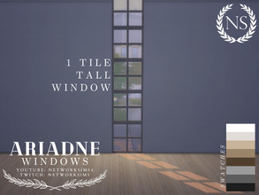 Sims 4 — Ariadne Windows - 1 Tile Tall by networksims — A modern simple window in 8 neutral colour swatches.