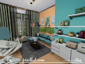 Sims 4 — Mindful Living by ProbNutt — A quiet living room for mindful sims. Medium height walls, fully decorated and play