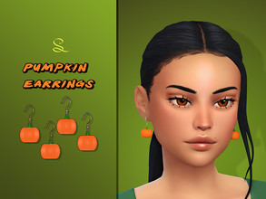 Sims 4 — Pumpkin Earrings for Adults by simlasya — All LODs New mesh 5 swatches Teen to elder HQ compatible Custom