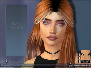 Sims 4 — Heart Choker by PlayersWonderland — A super simple heart choker for yor Sims! Coming in 3 colors. Custom