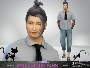 Sims 4 — Yemon Ishida by Merit_Selket — do not disturb Yemon when he is working in his garden, it might make him gloomy