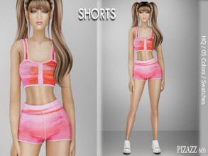 Sims 4 — Spring print shorts by pizazz — www.patreon.com/pizazz It can be worn for everyday, athletic and hot weather.