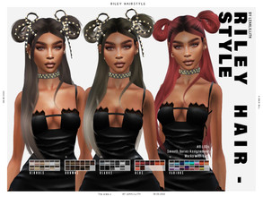 Sims 4 — [PATREON] Riley Hairstyle by Leah_Lillith — Riley Hairstyle All LODs Smooth bones Custom CAS thumbnail Works